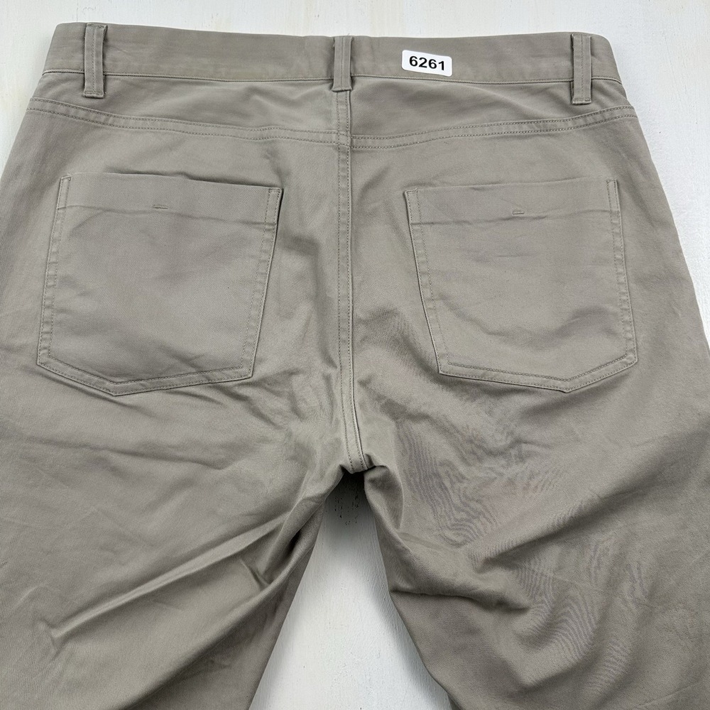 Theory Haydin Writer Slim Straight Jeans Mens 33x32 Tan Beige Stretch Pants